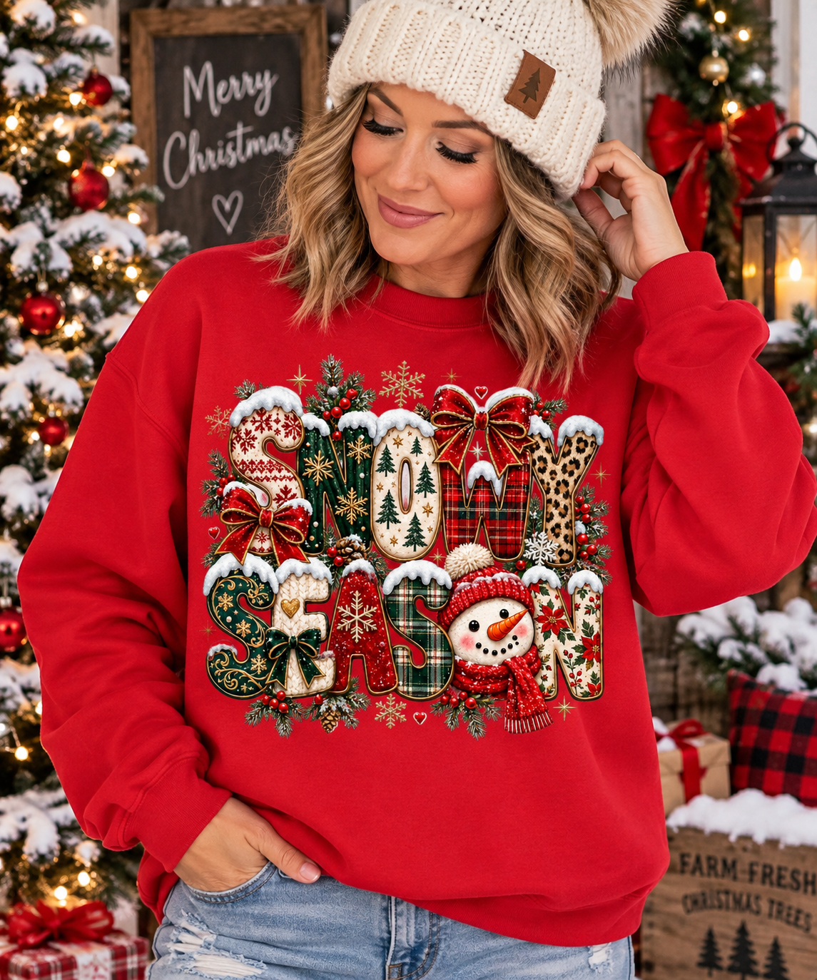 SNOWY WEATHER- UNISEX GRAPHIC SWEATSHIRT OR TEE