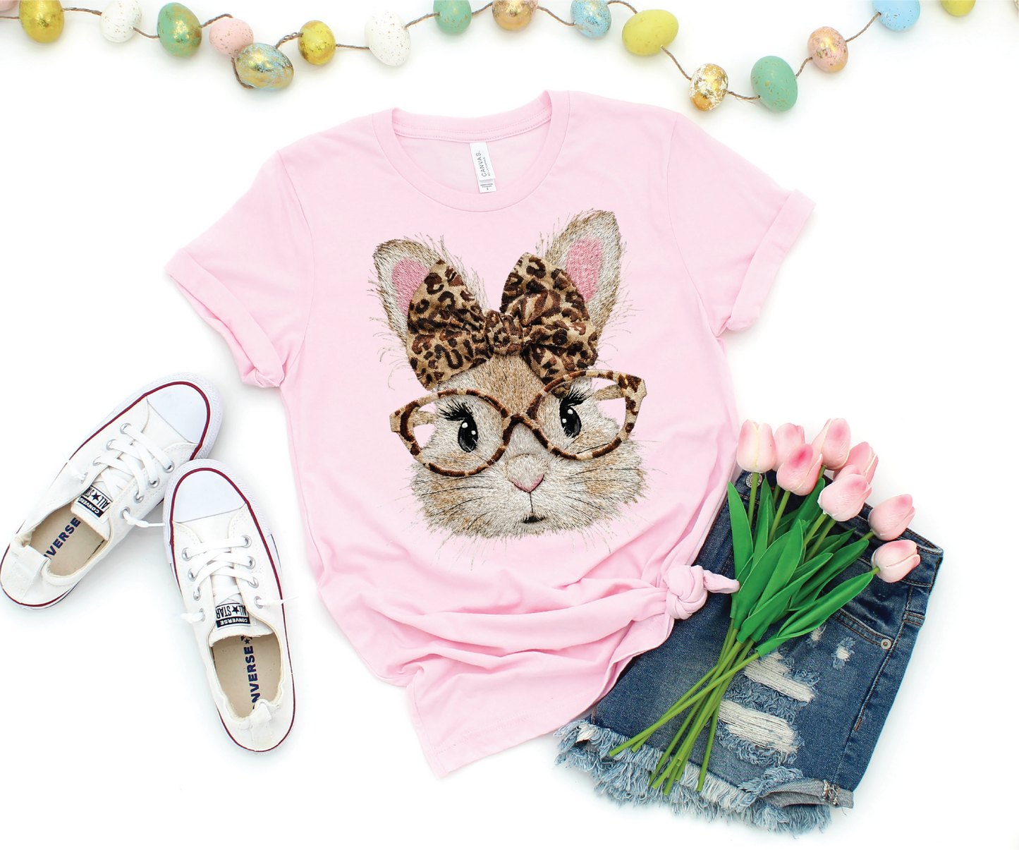 Faux Yarn Leopard Bunny- Unisex Graphic Tee