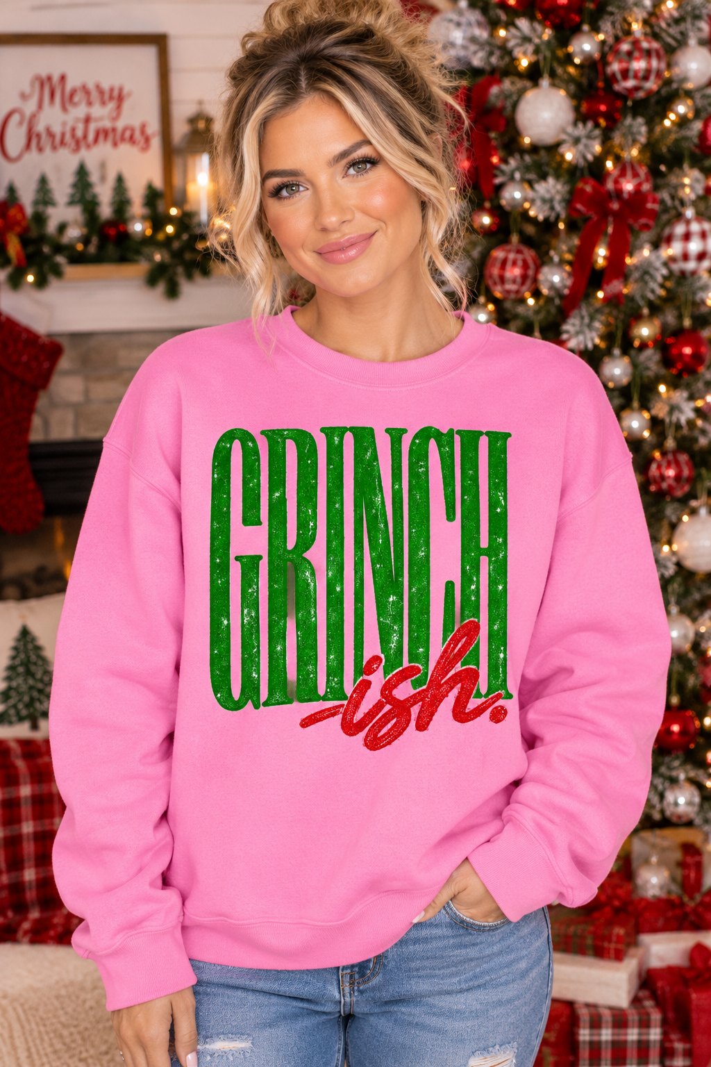GRINCH ISH- UNISEX Graphic SWEATSHIRT OR Tee