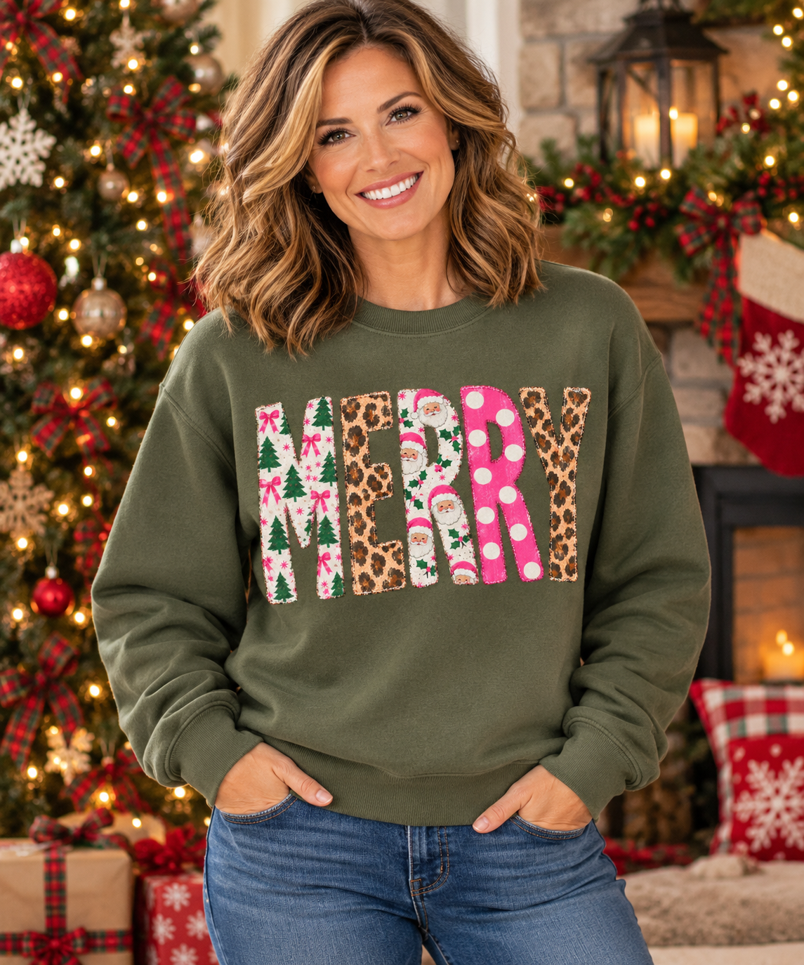 Merry Festive- Christmas Graphic Sweatshirt or Tee
