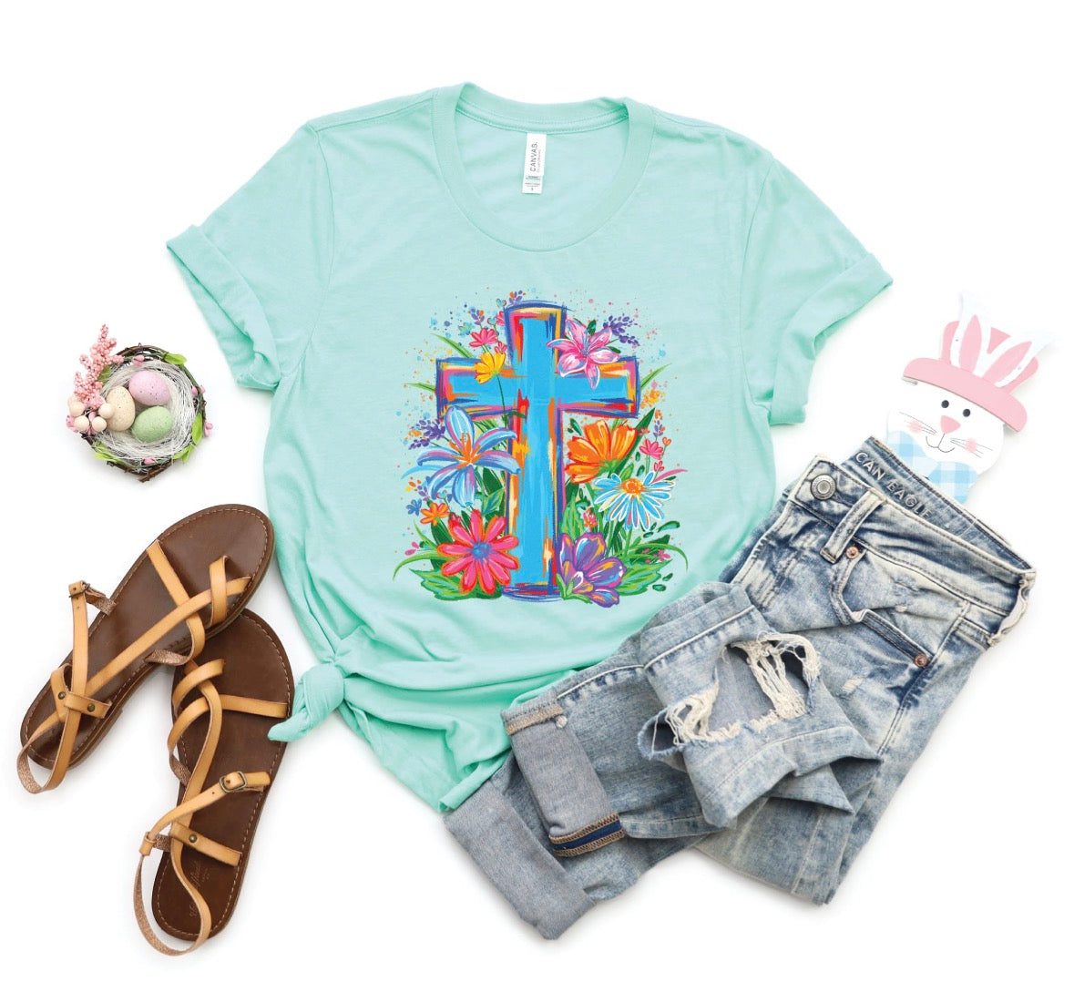 Bright Spring Cross- Unisex Graphic Tee