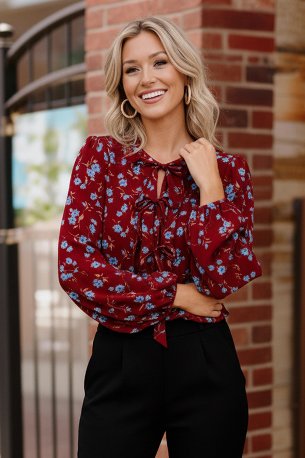 Cranberry Bloom Blouse