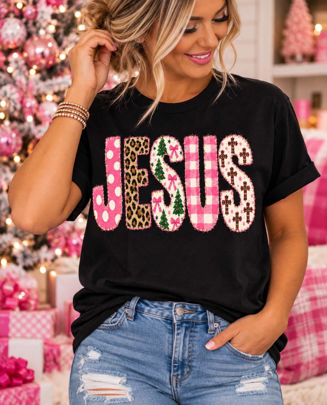 Jesus Pattern Letters- UNISEX GRAPHIC SWEATSHIRT/TEE