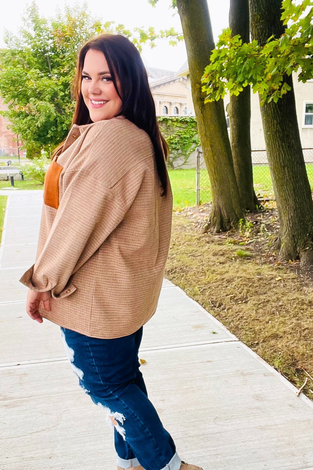 Start Your Day Rust Flannel Plaid Oversized Shacket