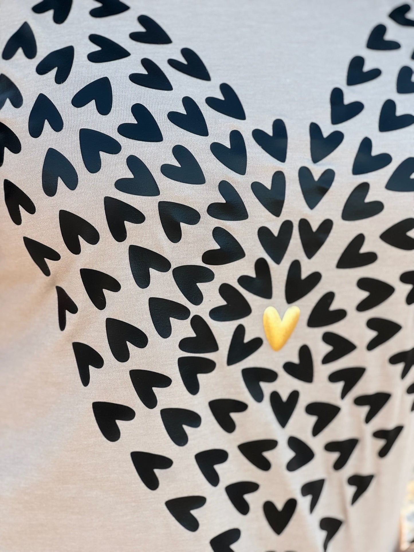 Tiny Hearts with Gold Puff Tee & Sweatshirt