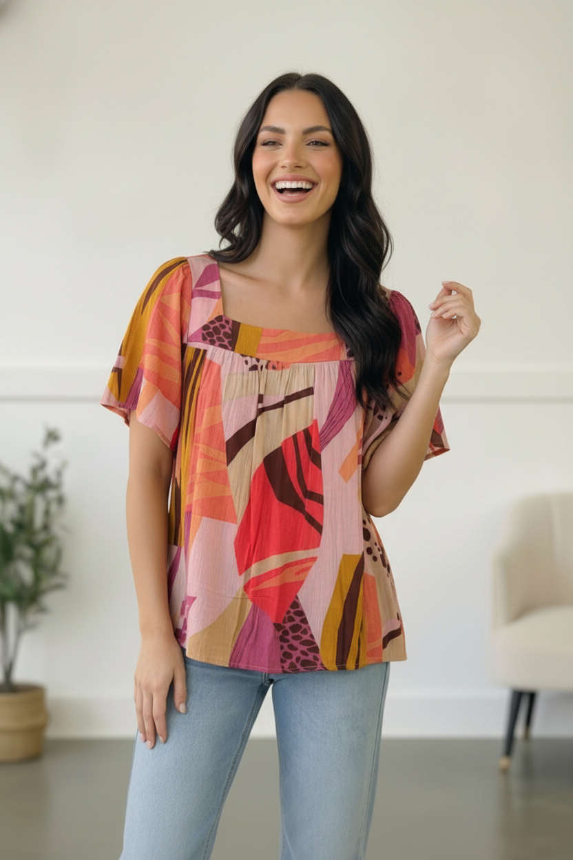 Art Walk Print Blouse