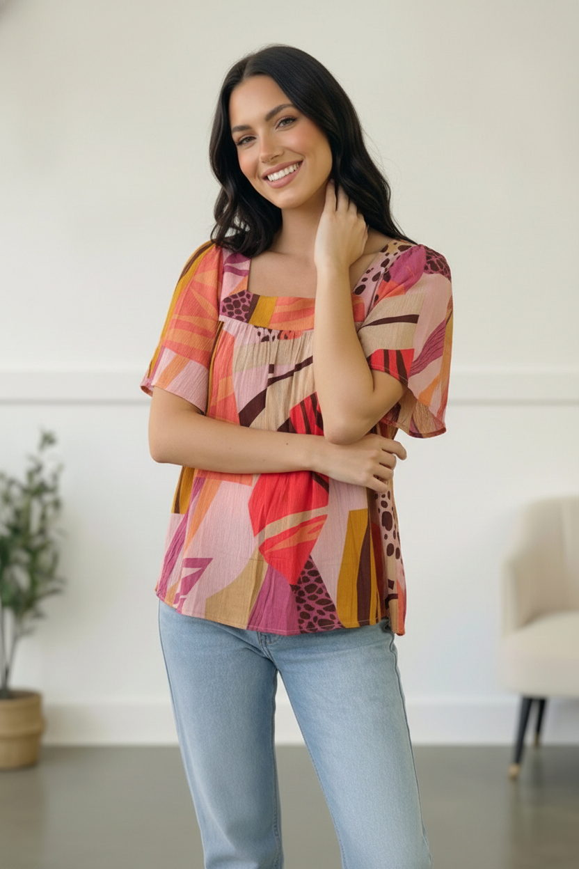 Art Walk Print Blouse