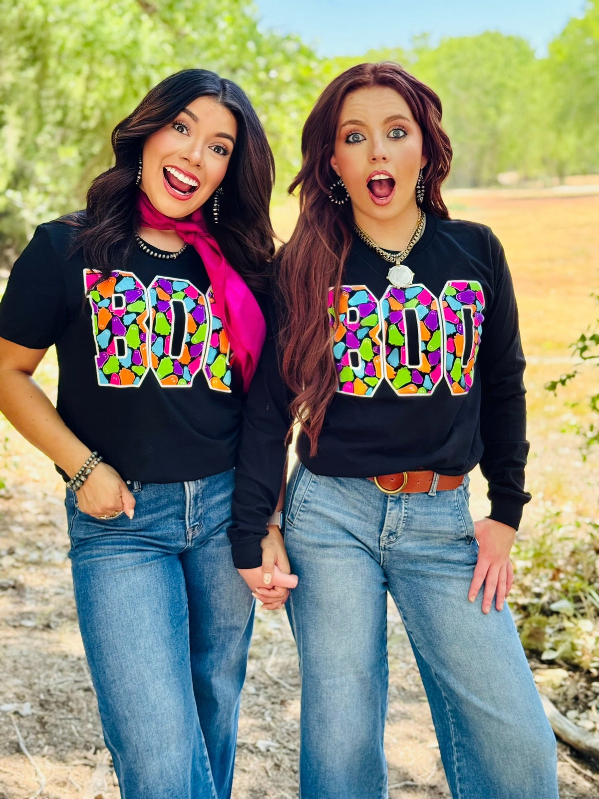 Boo with Colorful Ghosts Tee