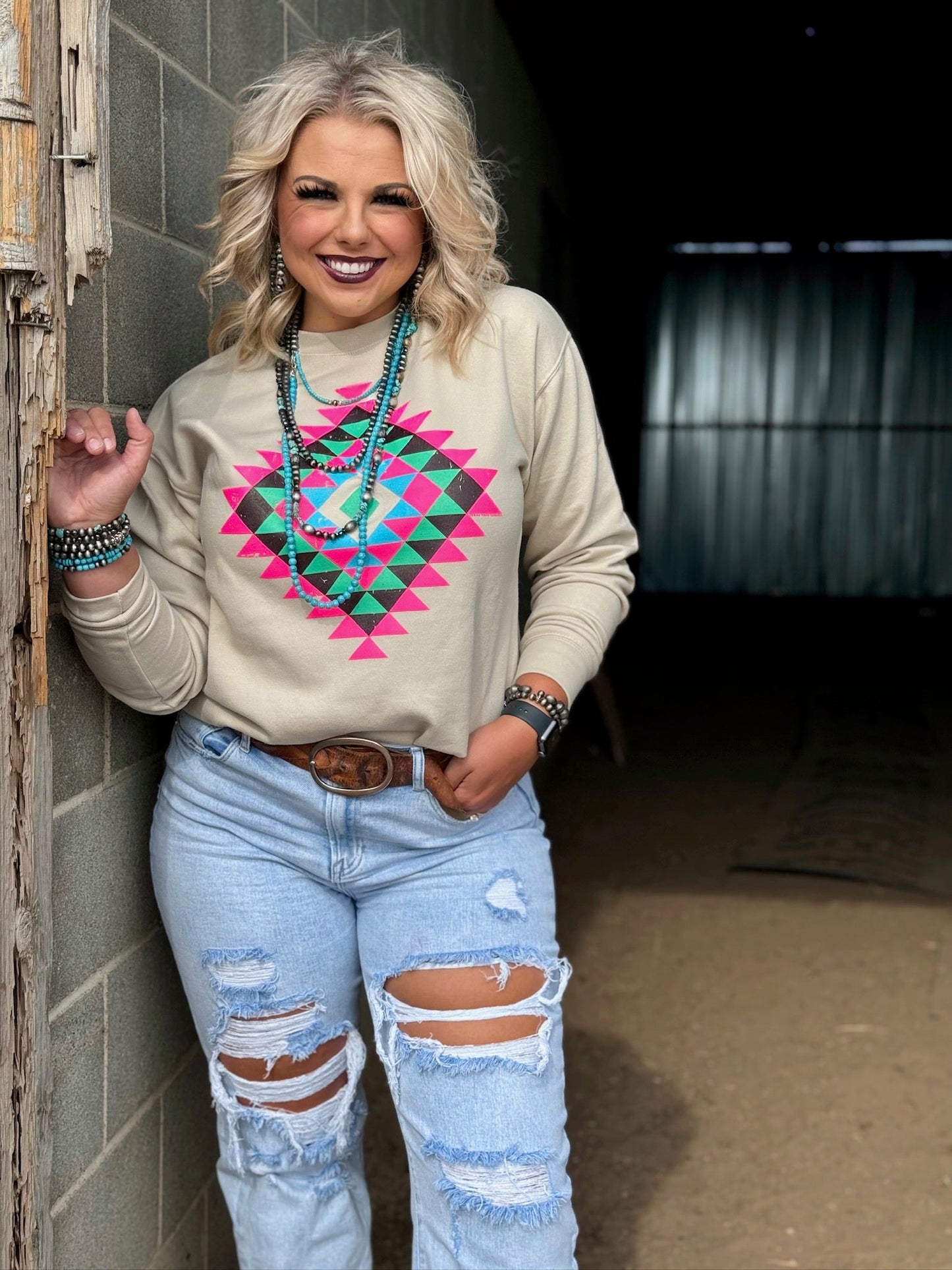 Ryanne's Neon Aztec Sweatshirt