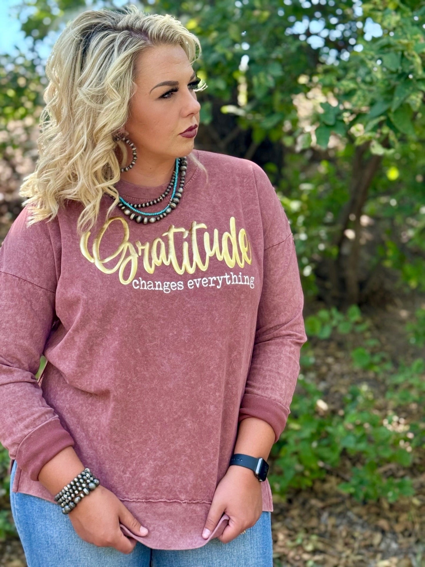 Gratitude is Everything on Clay Mineral Wash Top