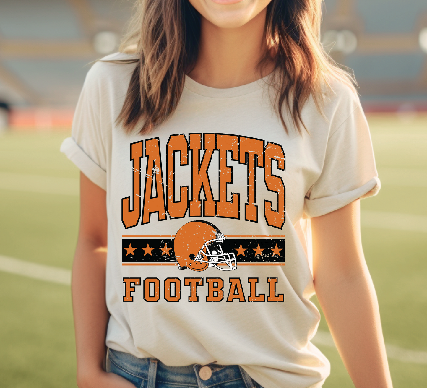 Retro School Spirit Tee- Football Graphic T-shirt