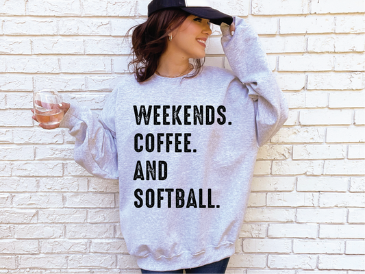 Weekends. Coffee. Softball. Unisex Sweater