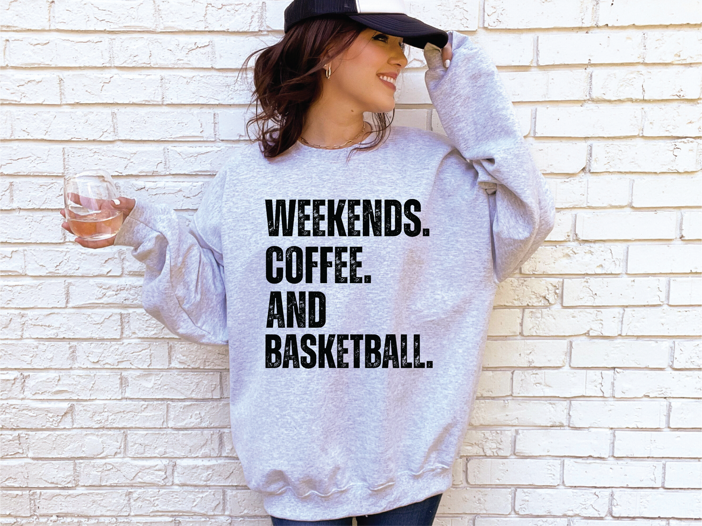 Weekends. Coffee. Basketball. Unisex Sweater