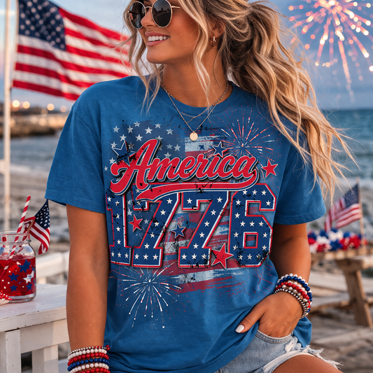 America 1776 Patriotic Graphic T-Shirt