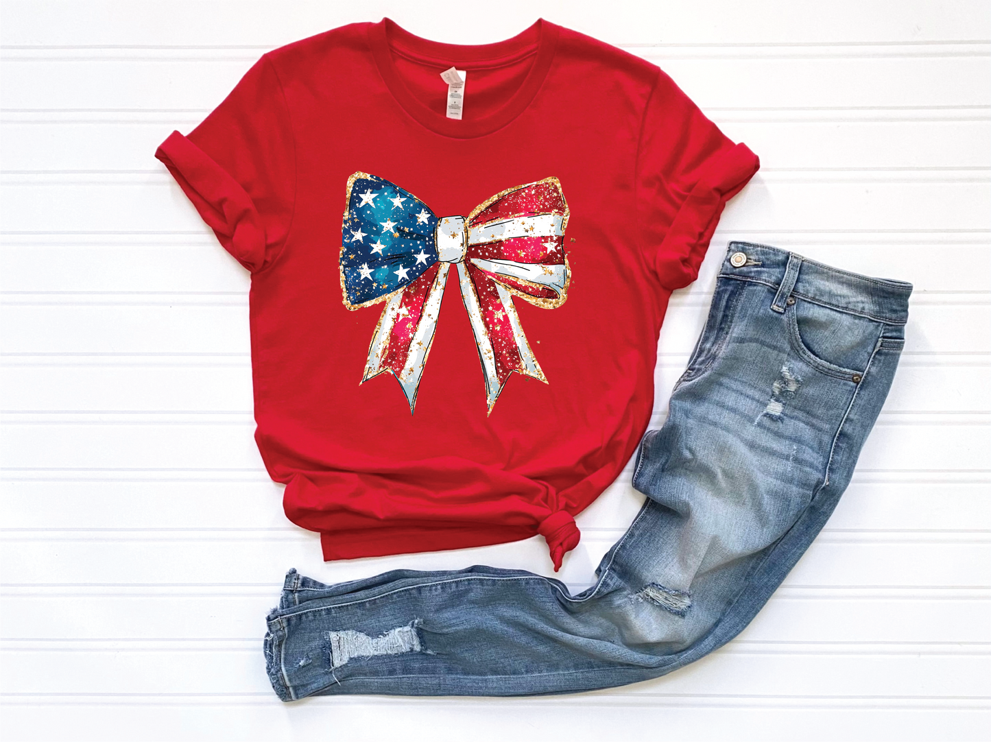 American Flag Bow GRAPHIC TEE
