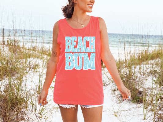 Beach Bum Blue Leopard Summer Tank