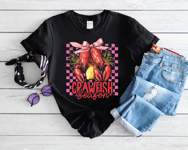 Crawfish Season - Black Unisex Graphic Tee