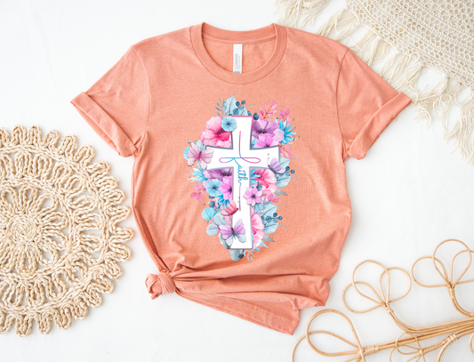 Faith- Floral Cross