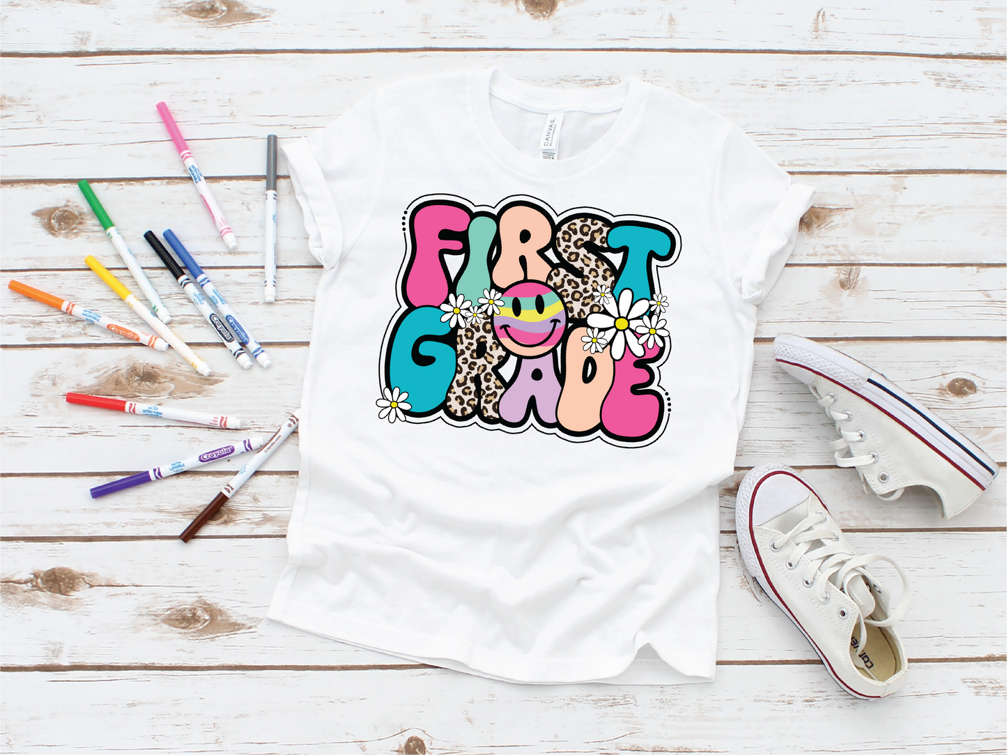 1st Grade Leopard Graphic Tee