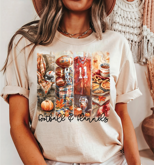 Football and Flannels Fall Graphic T-shirt