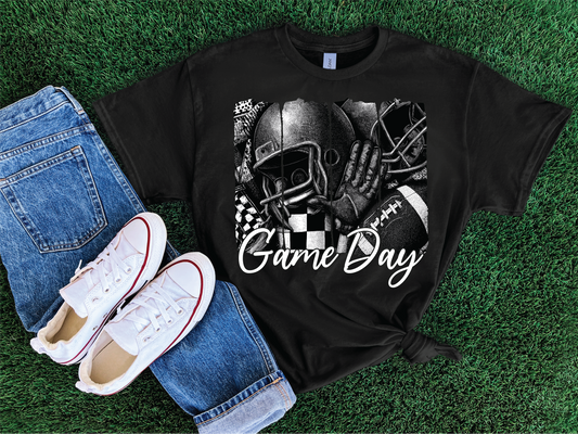 Game Day Football Strokes- Football Graphic T-shirt