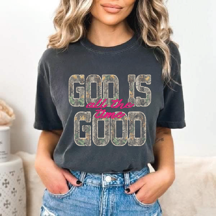 God is Good All The Time Camo Graphic Tee