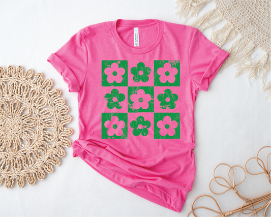Green Checkered Floral
