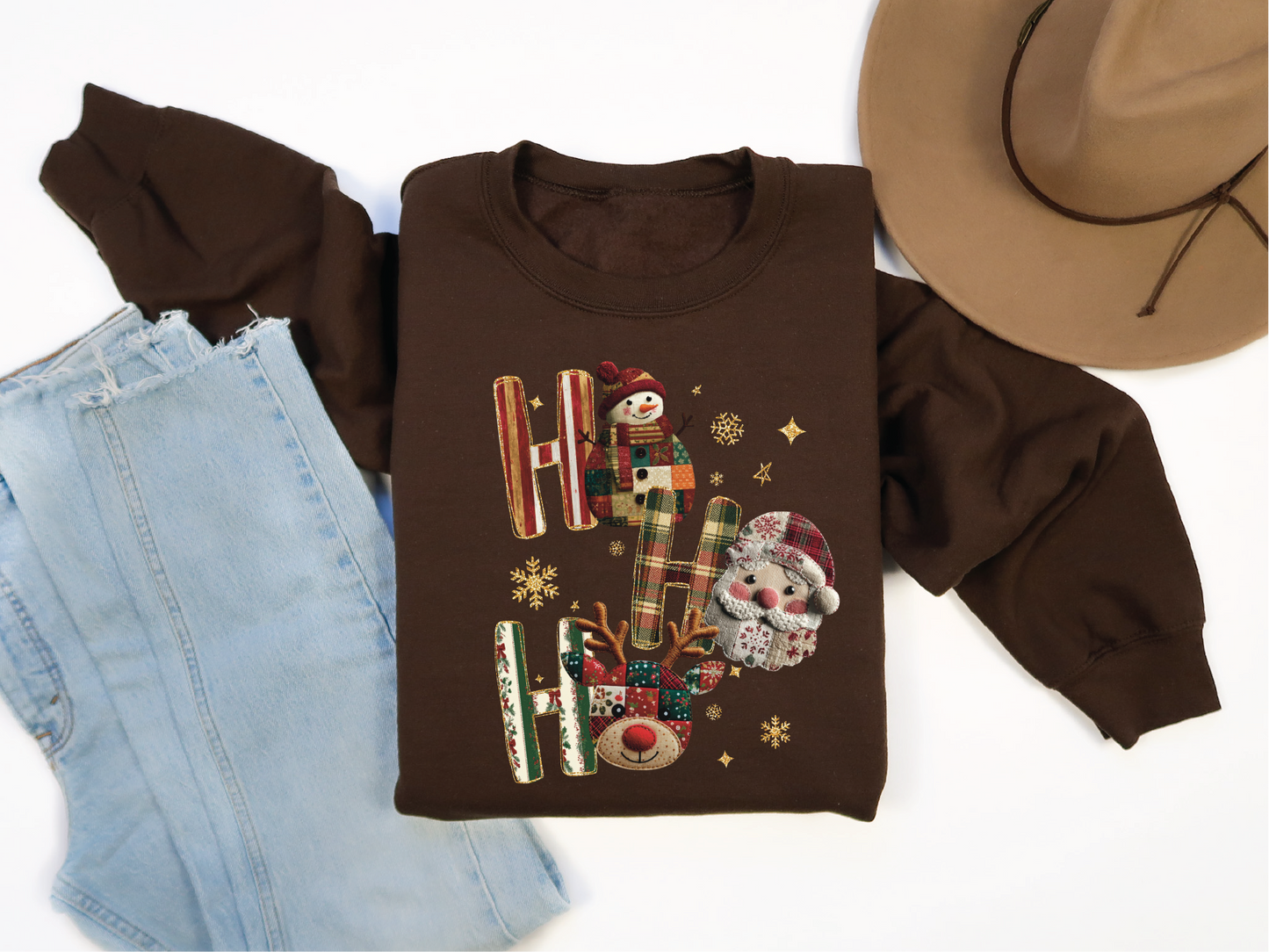 HO HO HO ON CHOCOLATE BROWN