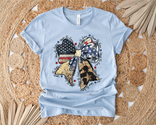 Home Of The Brave Bow Patriotic Tee