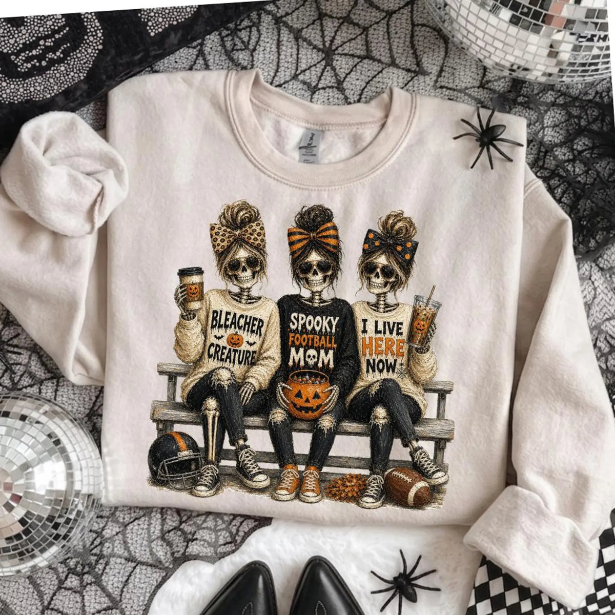SPOOKY FOOTBALL MOM-  TEE OR SWEATSHIRT