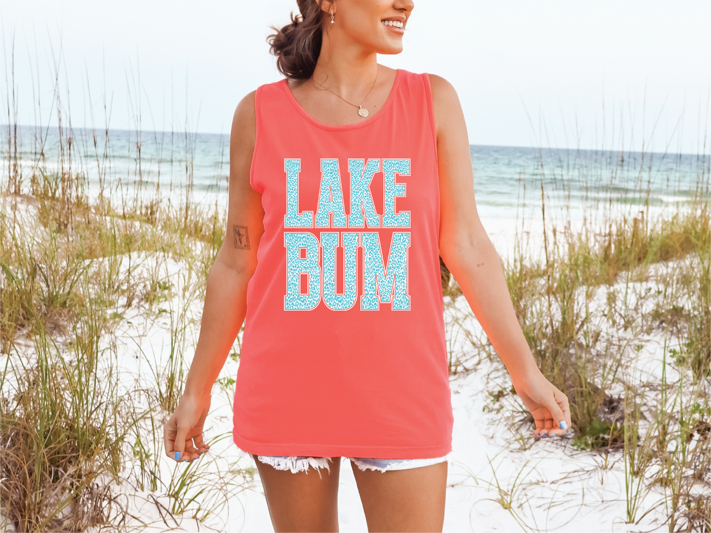 Lake Bum Blue Leopard Summer Tank