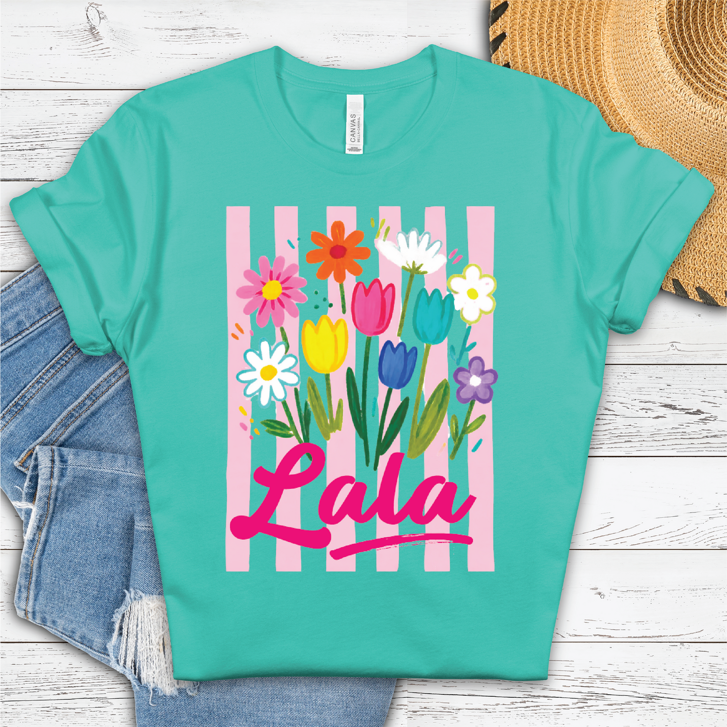 **CUSTOMIZABLE** Lala Floral -Mothers Day Unisex Graphic Tee