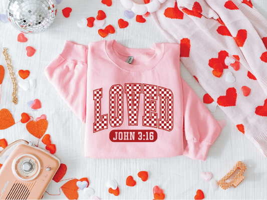 Loved John 3:16 Checkered- Unisex Graphic