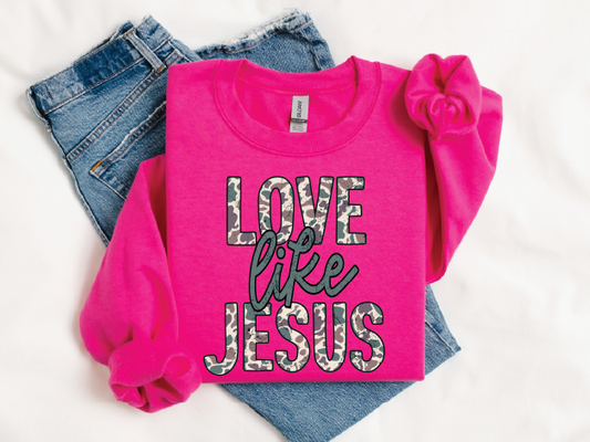 Love Like Jesus Duck Camo- UNISEX Graphic Sweater