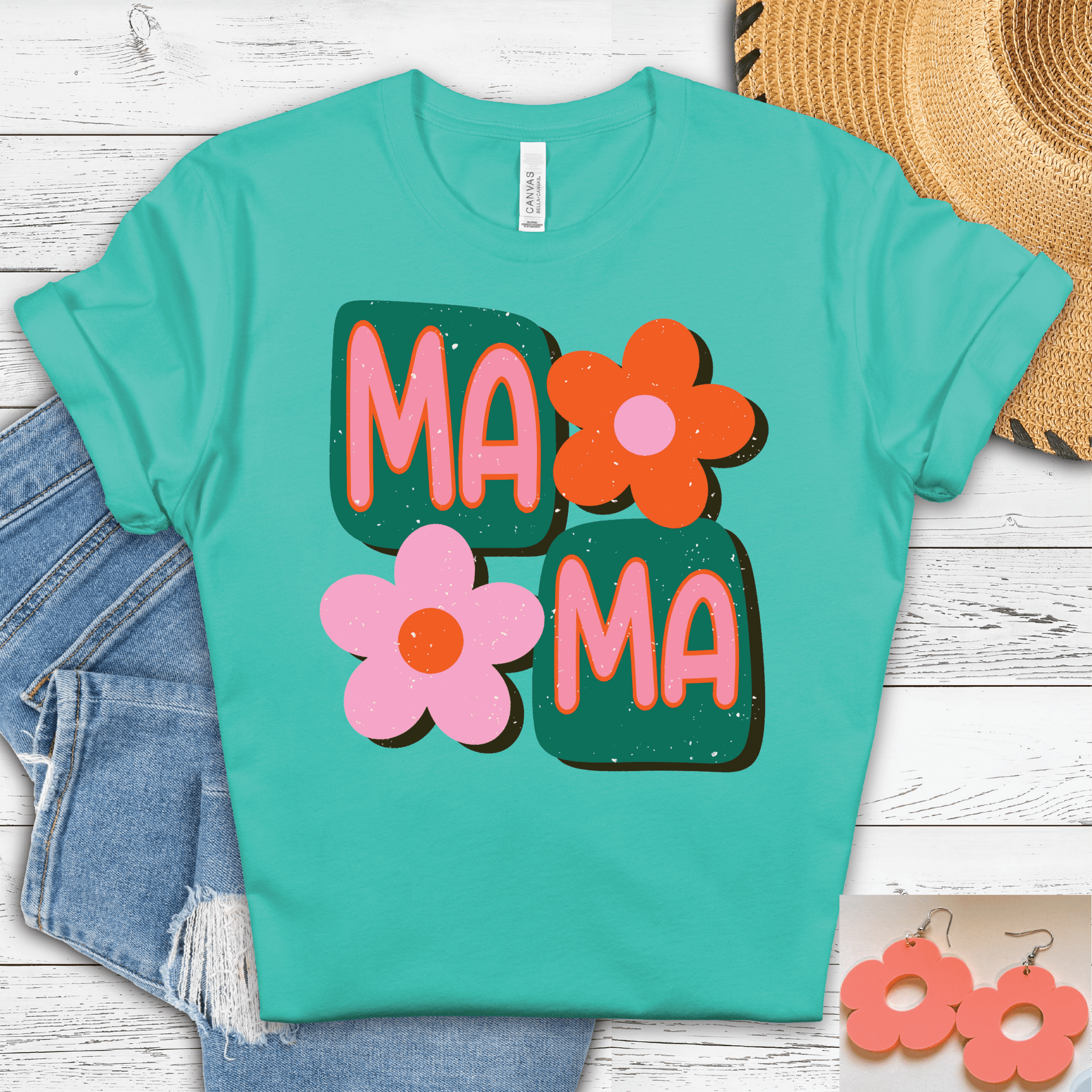 Mama Floral Squares - Southern Belles & Company Boutique