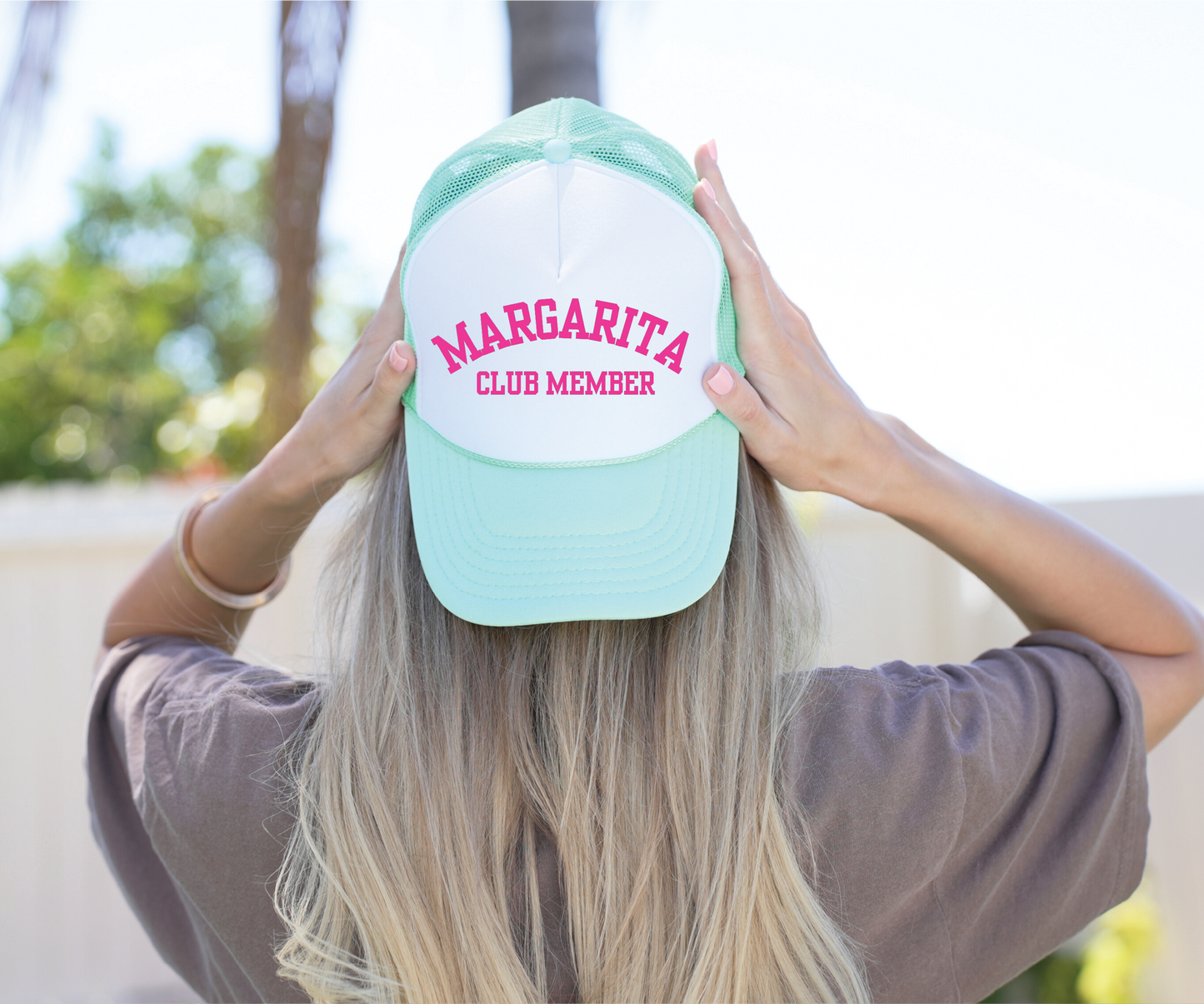 Margarita Club Member - UNISEX Seafoam and White TRUCKER HAT
