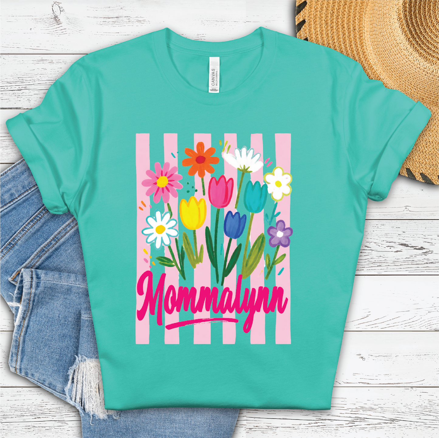 **CUSTOMIZABLE** Mommalynn Floral -Mothers Day Unisex Graphic Tee