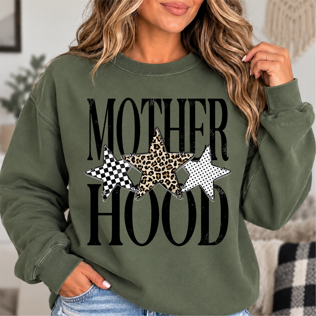 Motherhood Pattern Stars- Graphic Sweatshirt/Tee