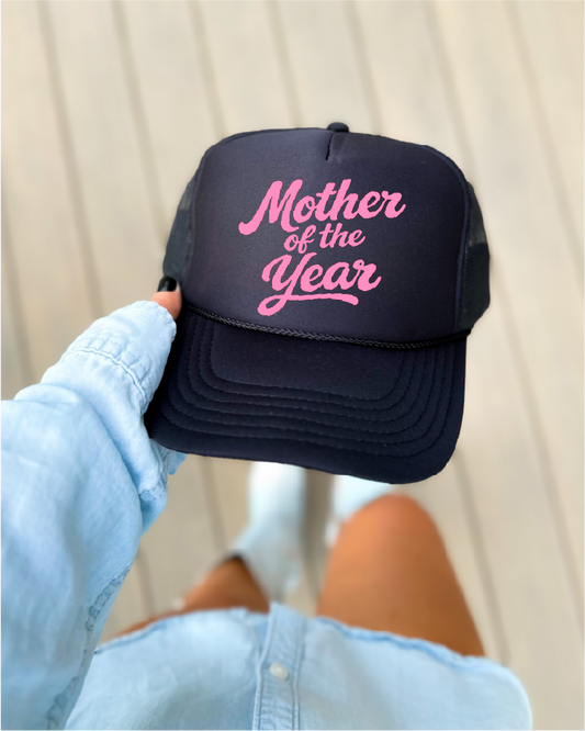Mother Of The Year- UNISEX BLACK TRUCKER HAT