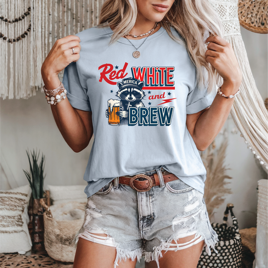 Red White and Brew Patriotic Graphic Tee
