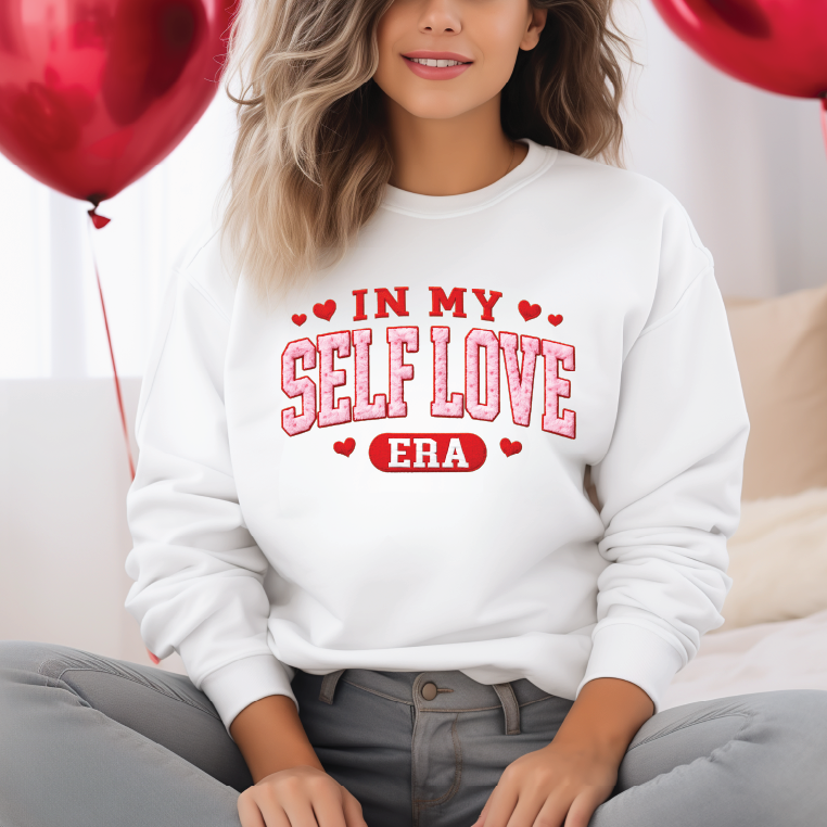 SELF LOVE ERA- UNISEX WHITE SWEATSHIRT