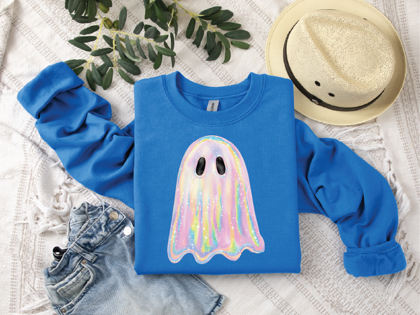 Shimmer Ghost  Fall Graphic Sweatshirt