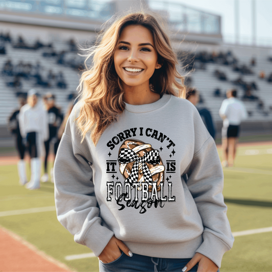 Sorry Can't It Is Football Season- Football Graphic T-Shirt