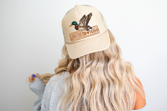 Southern Mama DTF Printed Tan Trucker Hat