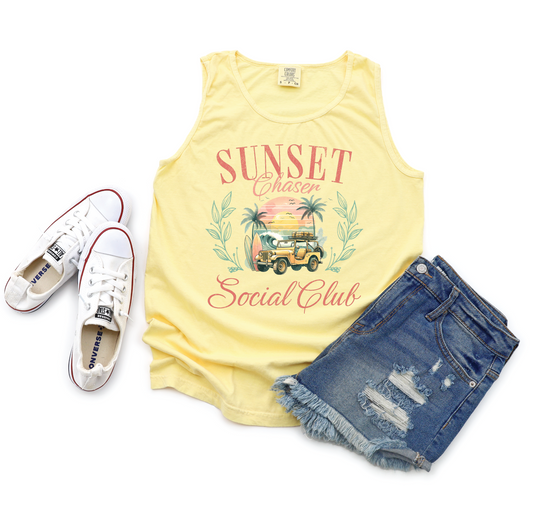 Sunset Chaser Social Club Summer Tank Top