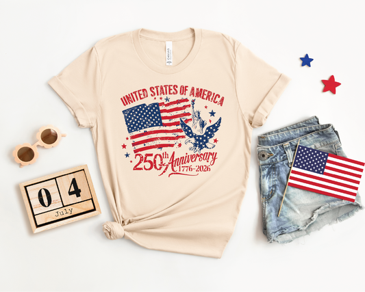USA 250th Annviersary- Patriotic Tee