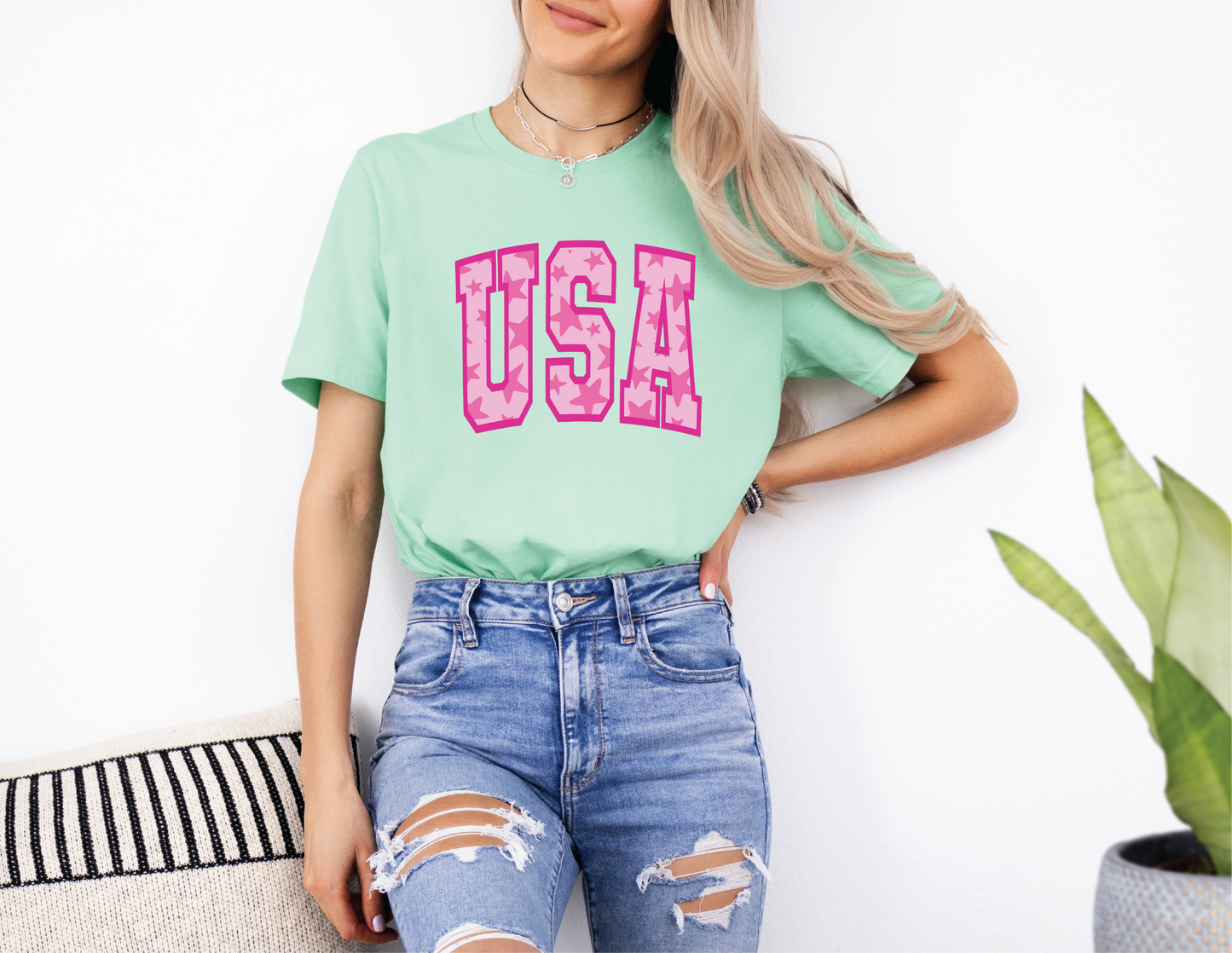 USA Pink Graphic Tee