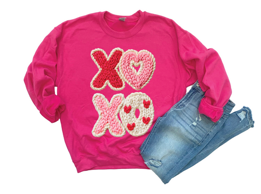 XOXO Faux Yard- Graphic Sweater