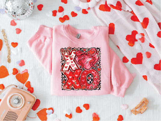 XOXO Square  Valentines Day - Unisex Graphic Sweatshirt